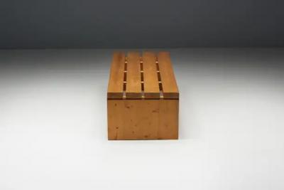 Charlotte Perriand Slate Bench by Charlotte Perriand for Les Arcs France 1980s