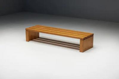 Charlotte Perriand Slate Bench by Charlotte Perriand for Les Arcs France 1980s