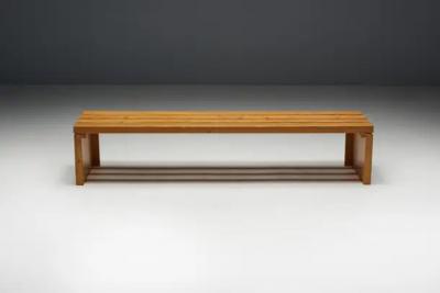 Charlotte Perriand Slate Bench by Charlotte Perriand for Les Arcs France 1980s