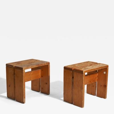 Charlotte Perriand Stools for Les Arcs in Pine France 1968
