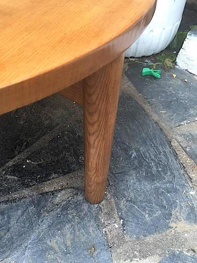 Charlotte Perriand Style of Charlotte Perriand Blond Ash Tree Tripod Round Coffee Table