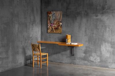 Charlotte Perriand Wall Mounted Console Table by Charlotte Perriand France 1950s