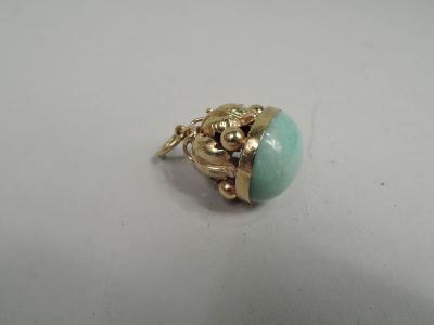 Charming American Edwardian 14k Yellow Gold Variscite Pendant