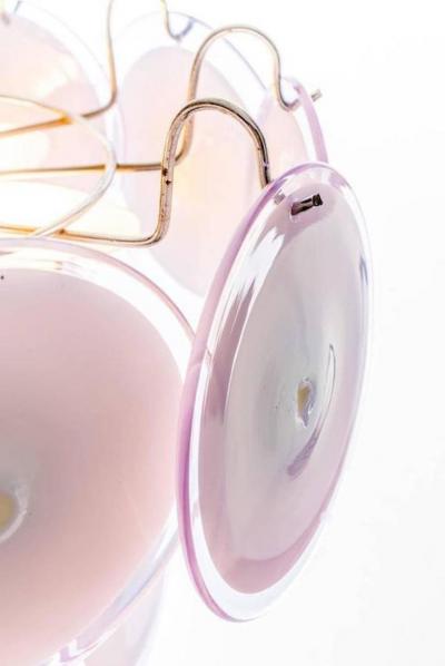 Charming Amethyst Pink Disc Murano Chandelier 1970s