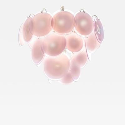 Charming Amethyst Pink Disc Murano Chandelier 1970s