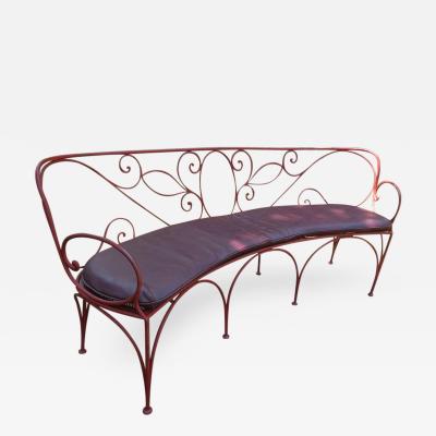 Charming Curved Scrolled Iron Garden Patio Bench