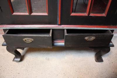 Charming Folk Art Curio Cabinet with Original Paint