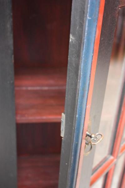 Charming Folk Art Curio Cabinet with Original Paint