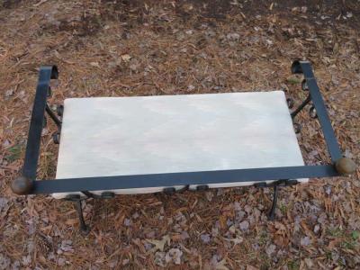 Charming Minimal Design Scroll Iron Bench