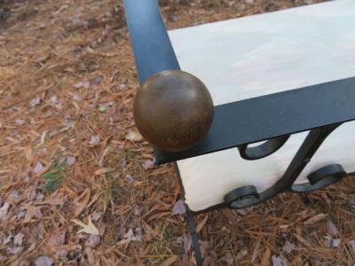 Charming Minimal Design Scroll Iron Bench