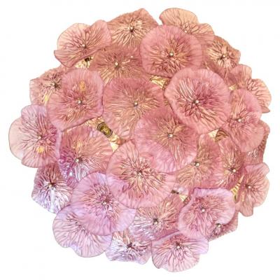 Charming Pink Amethyst Flower Murano Chandelier