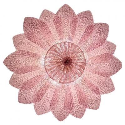 Charming Pink Amethyst Murano Glass Leave Ceiling Light or Chandelier