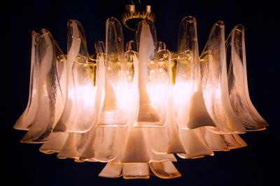 Charming Pink and White Murano Petals Chandelier or Ceiling Light