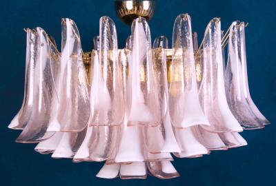 Charming Pink and White Murano Petals Chandelier or Ceiling Light