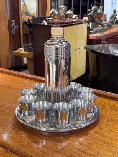 Chase White Doric Cocktail Shaker set 1930s Art Deco 12 Piece Set