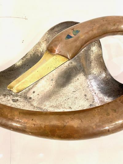 Chato Castillo SILVER PLATED AND COPPER SWAN CENTER PIECE BY CHATO CASTILLO