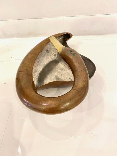 Chato Castillo SILVER PLATED AND COPPER SWAN CENTER PIECE BY CHATO CASTILLO