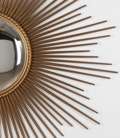 Chaty Vallauris Large Mid Century French Sunburst Convex Mirror by Chaty Vallauris