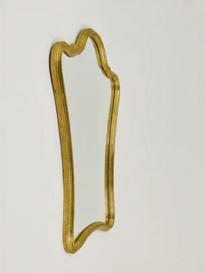 Chelini Firenze Chelini Firenze Curved Gilt Wood Mid Century Wall Mirror Italy 1950s