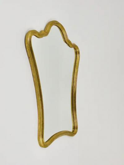 Chelini Firenze Chelini Firenze Curved Gilt Wood Mid Century Wall Mirror Italy 1950s
