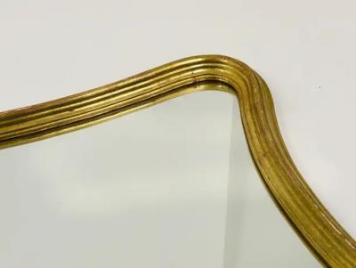 Chelini Firenze Chelini Firenze Curved Gilt Wood Mid Century Wall Mirror Italy 1950s