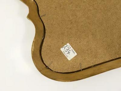 Chelini Firenze Chelini Firenze Curved Gilt Wood Mid Century Wall Mirror Italy 1950s