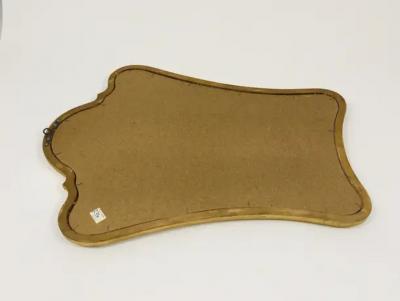 Chelini Firenze Chelini Firenze Curved Gilt Wood Mid Century Wall Mirror Italy 1950s