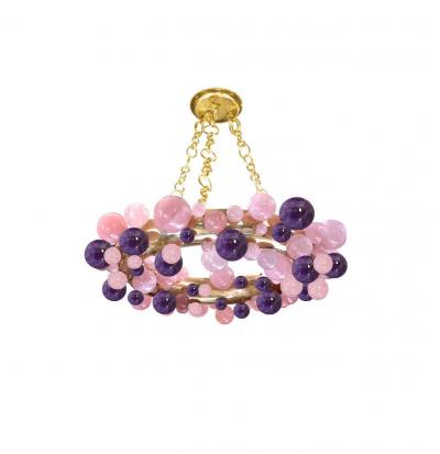 Cherry Blossom Bubble Ring Rock Crystal Chandelier by Phoenix
