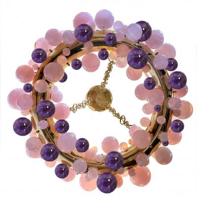 Cherry Blossom Bubble Ring Rock Crystal Chandelier by Phoenix