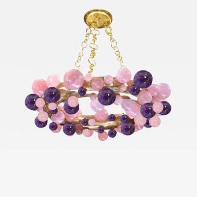 Cherry Blossom Bubble Ring Rock Crystal Chandelier by Phoenix