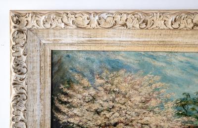Cherry Blossoms Landscape Oil Painting