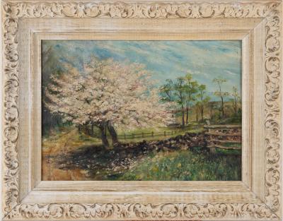 Cherry Blossoms Landscape Oil Painting