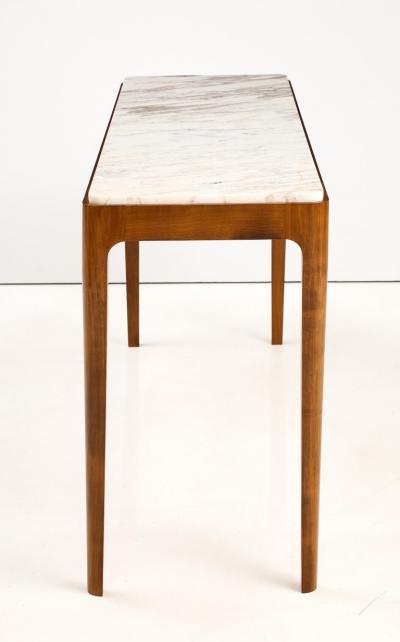 Cherry Wood and Broccatello di Siena Marble Console Table Italy Pair Available