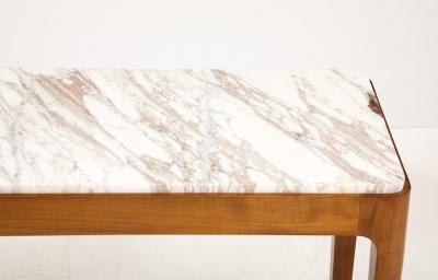 Cherry Wood and Broccatello di Siena Marble Console Table Italy Pair Available
