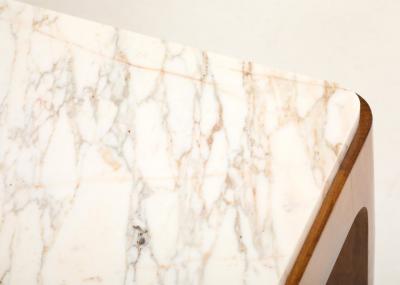 Cherry Wood and Broccatello di Siena Marble Console Table Italy Pair Available