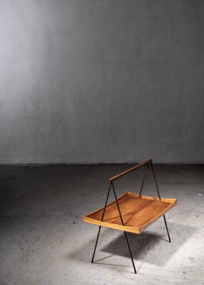 Cherry wood and brass tea table Germany