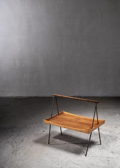 Cherry wood and brass tea table Germany
