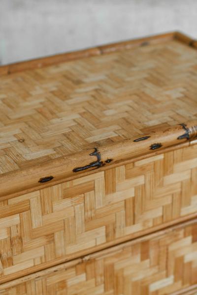 Chest Of Drawers In Bamboo And Pressed Bamboo Italy 1980