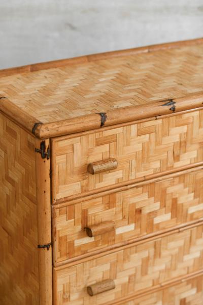 Chest Of Drawers In Bamboo And Pressed Bamboo Italy 1980