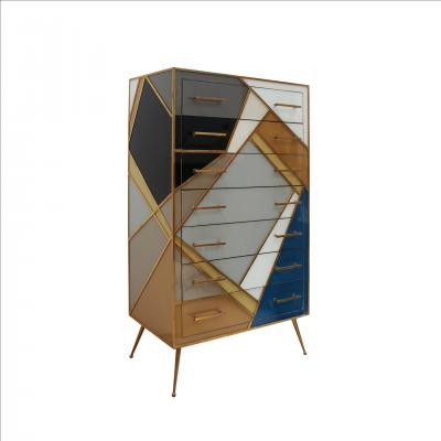 Chest of Wood in Colored Glass Italy 1957