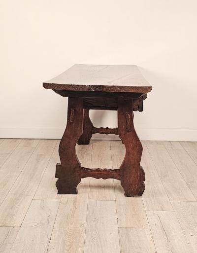Chestnut Trestle Library Table Italy or Spain circa 1720