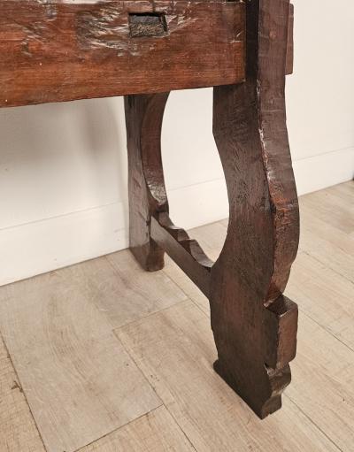 Chestnut Trestle Library Table Italy or Spain circa 1720