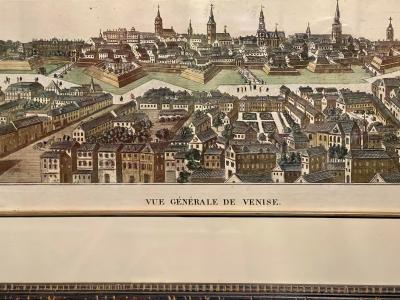 Chez Hocquart Antique 18th C Hand Colored Engraving Vue Generale De Venise