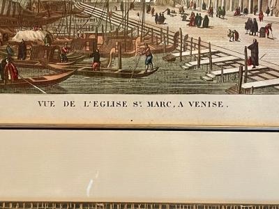 Chez Hocquart Antique Hand Colored Engraving Vue De L Eglise St Marc