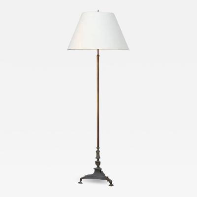 Chic French 40s Neoclassical Bronze Floor Lamp in the Style of Maison Jansen