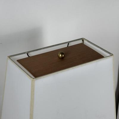 Chic Octagonal Walnut Desk Lamp with Custom Shade and Diffuser