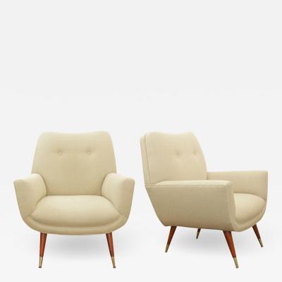 Chic Pair of Italian Scoop Chairs 1950