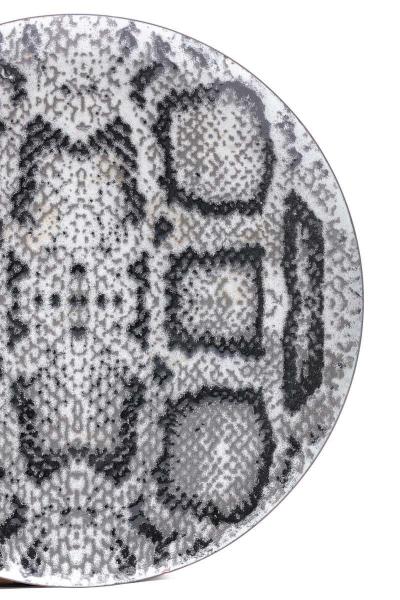 Chic Snakeskin Enameled Metal Serving Plate