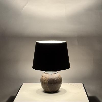 Chic Studio Ceramic Desk Lamp with Matching Charcoal Paper Shade