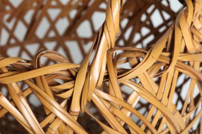 Chikuryosai I Yamamoto Handled Flower Basket T 4277 